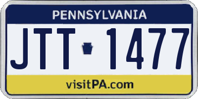 PA license plate JTT1477