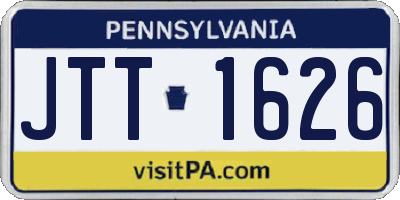 PA license plate JTT1626