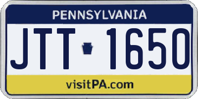PA license plate JTT1650