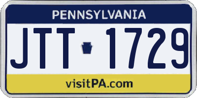 PA license plate JTT1729