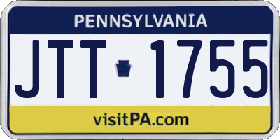 PA license plate JTT1755