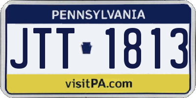 PA license plate JTT1813