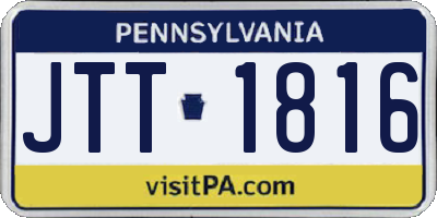PA license plate JTT1816