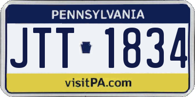 PA license plate JTT1834