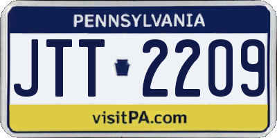 PA license plate JTT2209