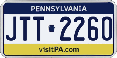 PA license plate JTT2260