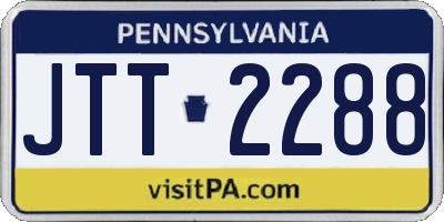PA license plate JTT2288