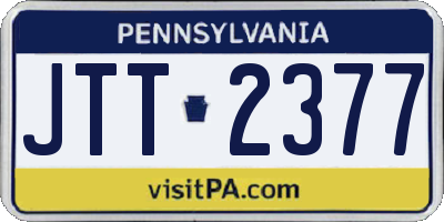 PA license plate JTT2377