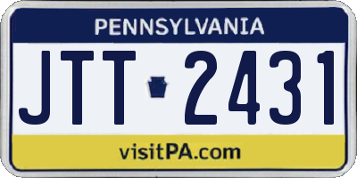 PA license plate JTT2431
