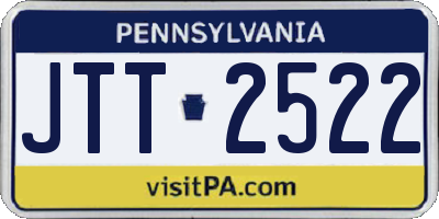PA license plate JTT2522