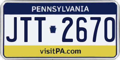 PA license plate JTT2670
