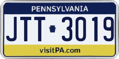 PA license plate JTT3019
