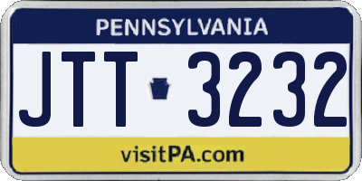 PA license plate JTT3232