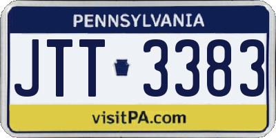 PA license plate JTT3383