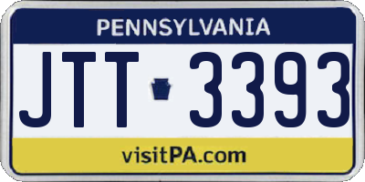 PA license plate JTT3393