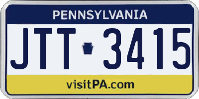 PA license plate JTT3415