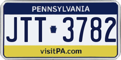 PA license plate JTT3782