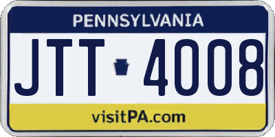 PA license plate JTT4008
