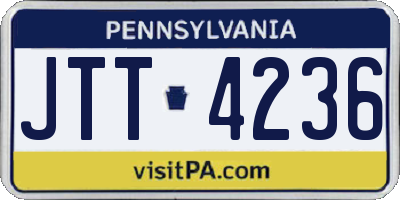 PA license plate JTT4236