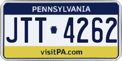 PA license plate JTT4262