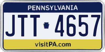 PA license plate JTT4657