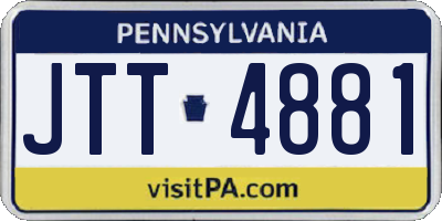 PA license plate JTT4881