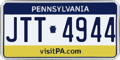 PA license plate JTT4944