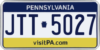 PA license plate JTT5027