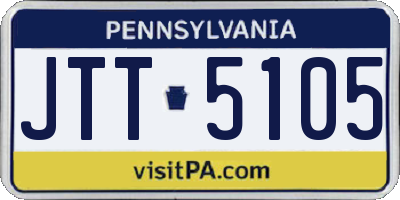PA license plate JTT5105
