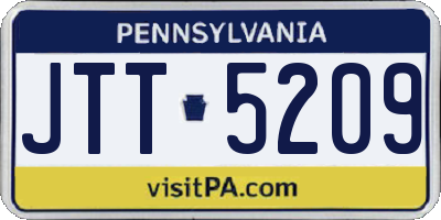 PA license plate JTT5209