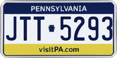 PA license plate JTT5293