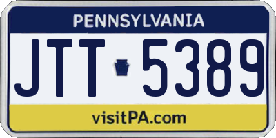 PA license plate JTT5389