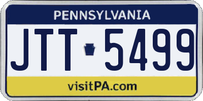PA license plate JTT5499