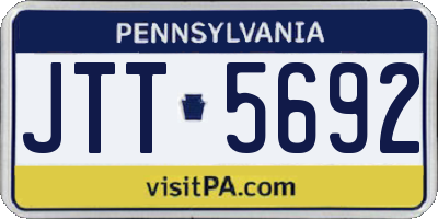 PA license plate JTT5692