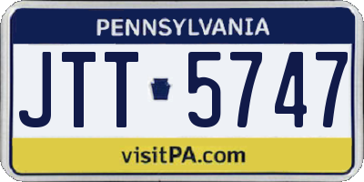 PA license plate JTT5747