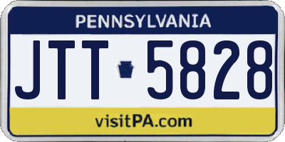 PA license plate JTT5828