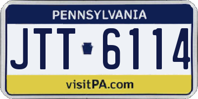 PA license plate JTT6114