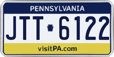 PA license plate JTT6122