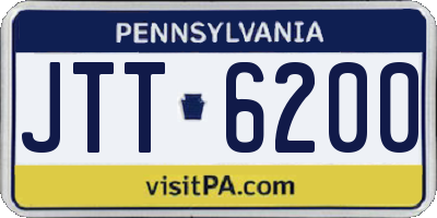 PA license plate JTT6200