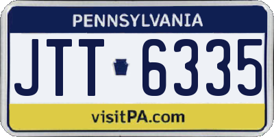 PA license plate JTT6335