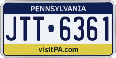 PA license plate JTT6361