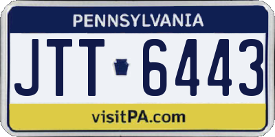 PA license plate JTT6443