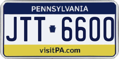 PA license plate JTT6600