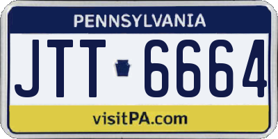 PA license plate JTT6664