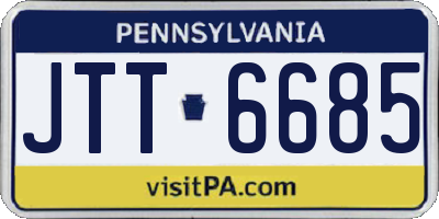 PA license plate JTT6685