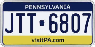 PA license plate JTT6807