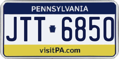 PA license plate JTT6850