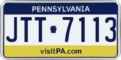 PA license plate JTT7113