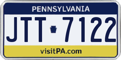 PA license plate JTT7122