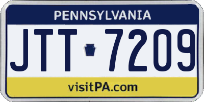 PA license plate JTT7209